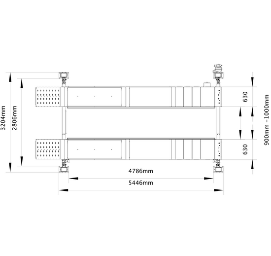 Pont 4 colonnes avec double élévateur à ciseaux